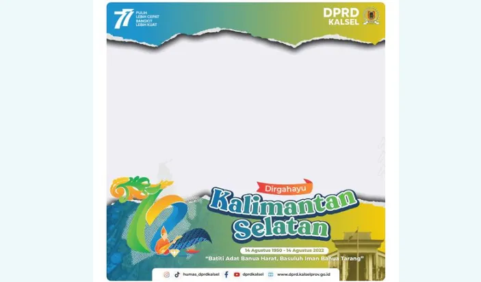 Desain Twibbon Hari Jadi Provinsi Kalimantan Selatan Atau Kalsel Ke 72 Tahun 2022 Desain Manis 2678