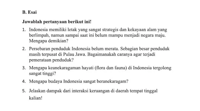 Kunci Jawaban IPS Kelas 7 Halaman 82 Uji Kompetensi Bab 1 Esai Lengkap ...