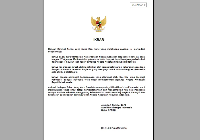 PDF TEKS IKRAR Hari Kesaktian Pancasila 2022 Kemdikbud, Download Naskah ...