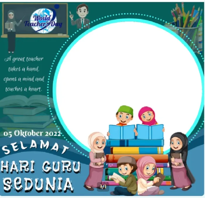 Download 14 Link Twibbon Hari Guru Sedunia 2022 Dengan Desain Estetik ...