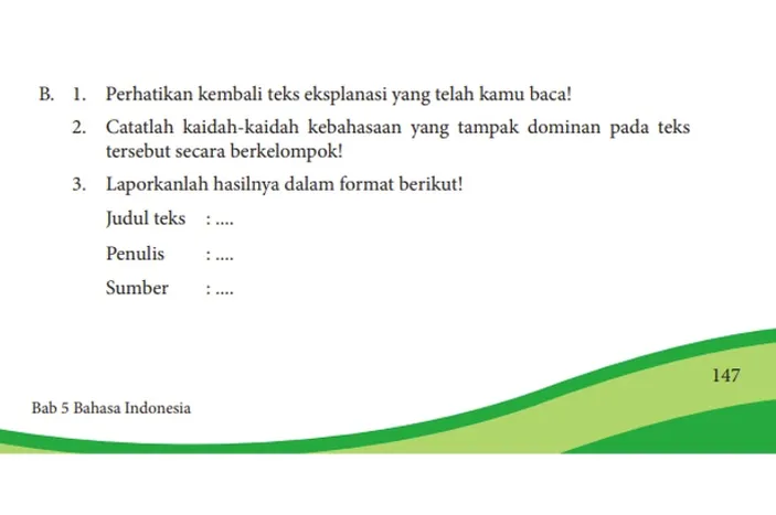 Kunci Jawaban Bahasa Indonesia Kelas 8 Halaman 147 Kegiatan 5.7 Bagian ...