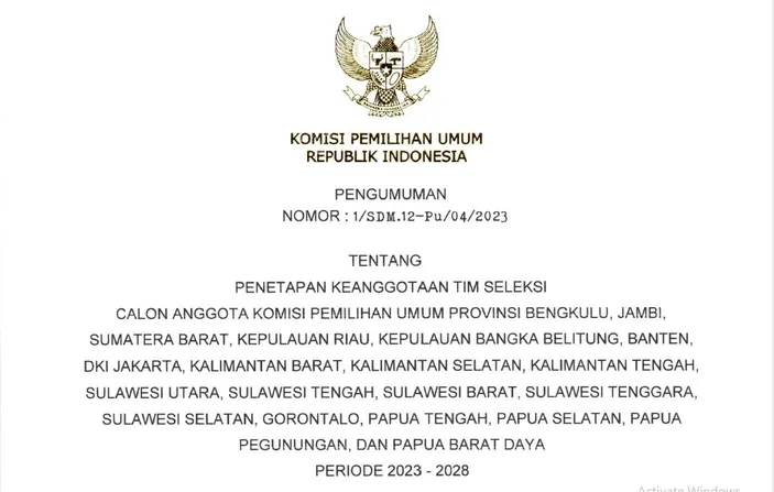 Inilah Nama-Nama Timsel Calon Anggota KPU Di 20 Provinsi Di Indonesia ...