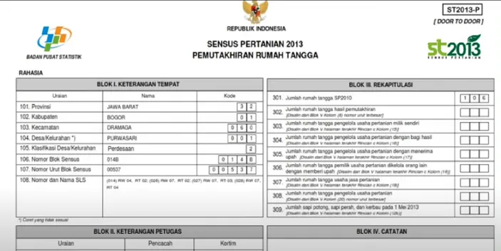 CEK Contoh Dokumen Sensus Pertanian 2023 dan Cara Daftar Petugas Sensus ...