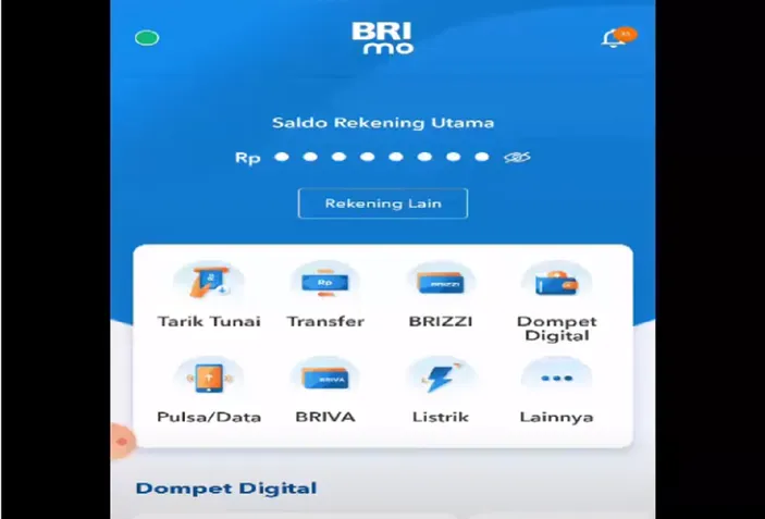 Pengguna BRImo mengakses layanan pembayaran KUR