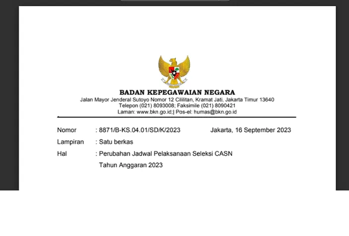 UPDATE! Perubahan Jadwal CPNS 2023 BKN Resmi Download PDF Pengumuman ...