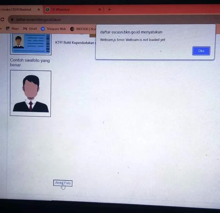Webcam.js Error: Webcam Is Not Loaded Yet Di SSCASN CPNS 2024, INI ...