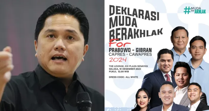 Erick Thohir Buka Suara Soal Fotonya Di Poster Deklarasi Muda Berakhlak ...