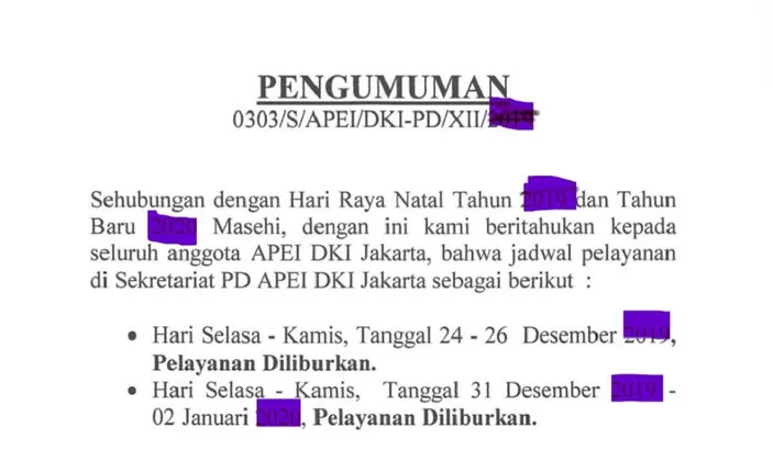 Contoh Pengumuman Libur Natal Dan Tahun Baru 2024 Perusahaan Format ...