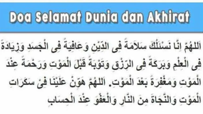 Doa Selamat Dunia Dan Akhirat: Bacaan Arti Dan Manfaatnya - Anambas Today