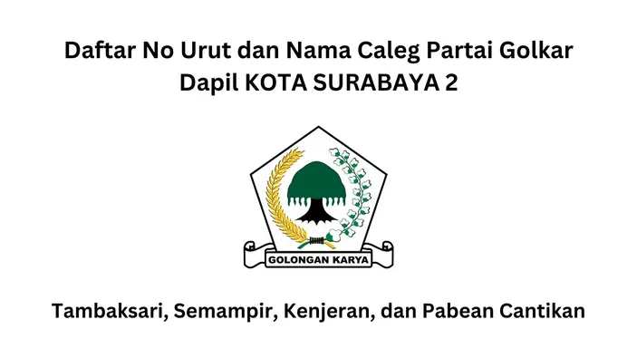 Partai Golkar Siap Menangkan Dapil Kota Surabaya 2 Pada Pemilu 2024 Ini Daftar Dan No Urut 1945