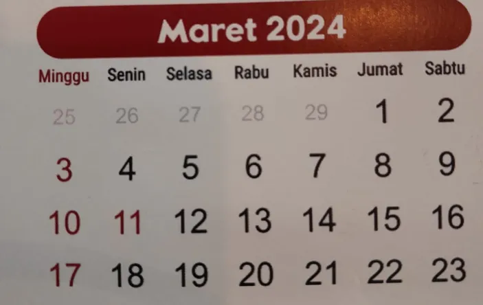 Ini Daftar Tanggal Merah Di Bulan Maret 2024, Lengkap Dengan Hari ...