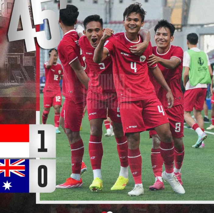 HASIL SKOR AKHIR Indonesia vs Australia U23 Malam ini Kamis, 18 April