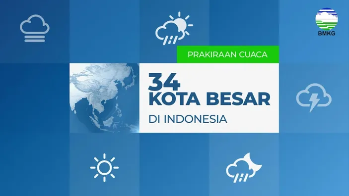 Info BMKG: Update Prakiraan Cuaca 34 Kota Besar Di Indonesia Yang ...