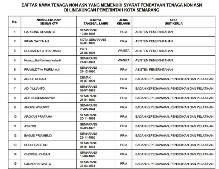 Hasil Verval BKN 6 Kriteria Pendataan Tenaga Non ASN 2024 Terbaru