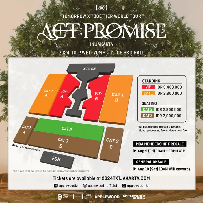 Timeline Rundown Konser TXT World Tour Act Promise in Jakarta 2024