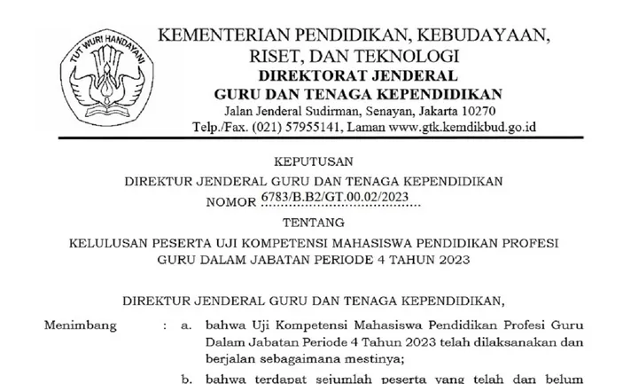 Cara Cek Pengumuman Kelulusan Piloting PPG Guru Tertentu 2024 Tahap 1 8 ...