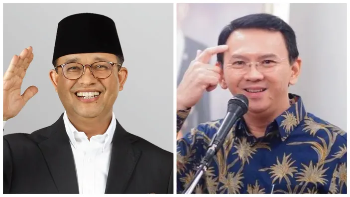 Anies Baswedan (kiri) dan Ahok (kanan).