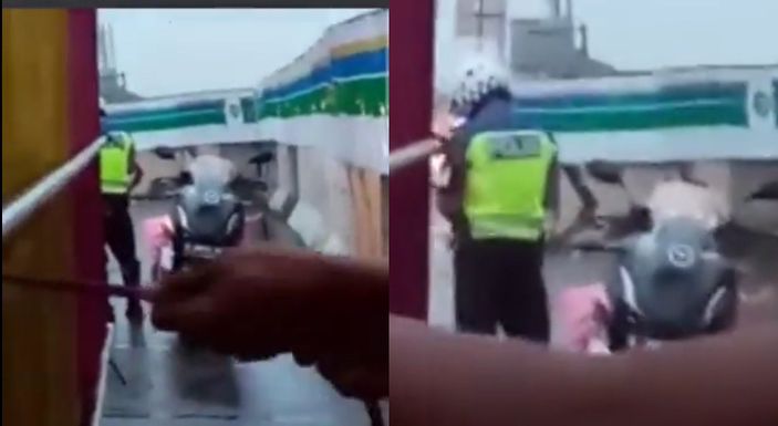 Video viral oknum polisi meminta uang tilang diganti dengan satu karung bawang di daerah Tangerang pada Senin, 1 November 2021.