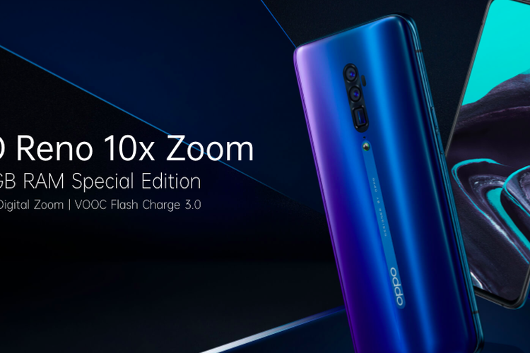 Specifications for Oppo Reno 10x Zoom, Snapdragon 855+ HP which is still OK in 2022 8-12 RAM and 256GB ROM