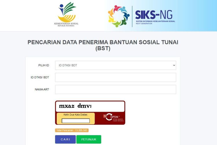 Login di cekbansos.siks.kemsos.go.id untuk Cek Daftar Penerima Bansos