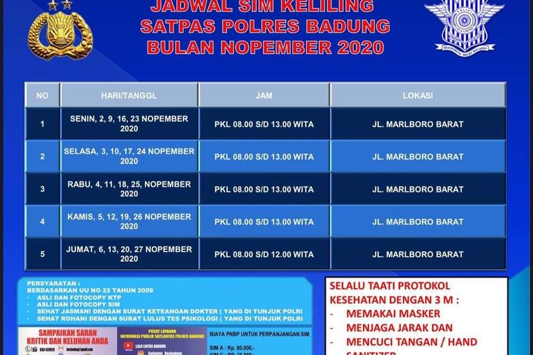 Polres Badung Buka Layanan Sim Keliling Di Jalan Marlboro Barat Ini Syarat Dan Biaya Denpasar Update