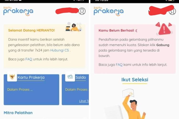 Prakerja Gelombang 11 Belum Ada Nomor Kartu Status Akun Bisa Berubah Dari Lolos Bisa Jadi Gagal Portal Sulut