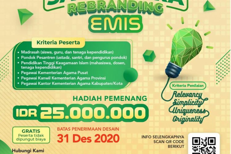 Sayembara Desain Nama Dan Logo EMIS Kemenag, Berhadiah Rp25 Juta Bagi ...