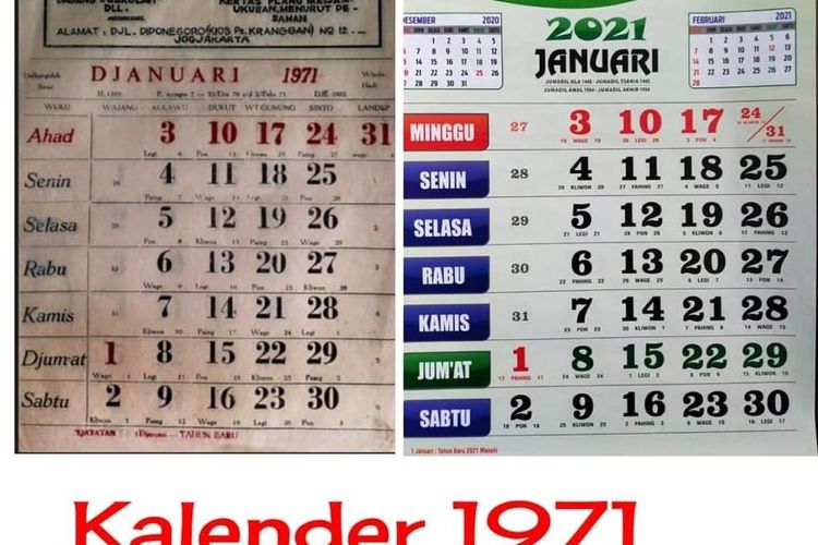 Featured image of post Tahun 1971 Kalender Februari 2021 - Instagramtangkapan layar unggahan instagram yang menyandingkan dua kalender masehi tahun 1971 dan 2021.