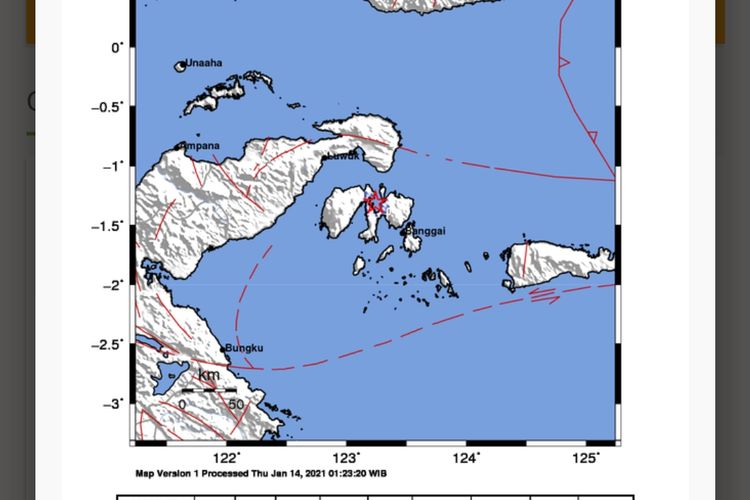 Gempa Terkini,  Magnitudo 3.0 Guncang Bangkep