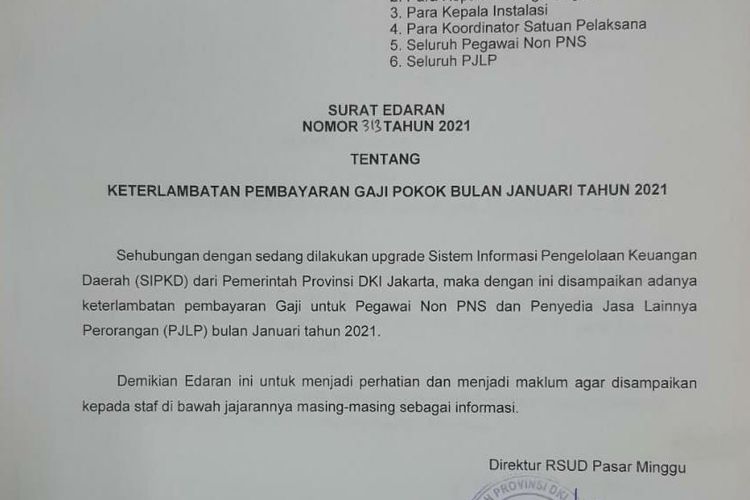 Parah Gara Gara Upgrade Sipkd Gaji Pegawai Non Pns Di Rsud Pasar Minggu Ditunda Arah Kata