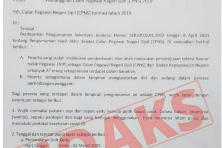 Kemendikbud Tegaskan Surat Pemanggilan Calon Pegawai Negeri Sipil Tahun 