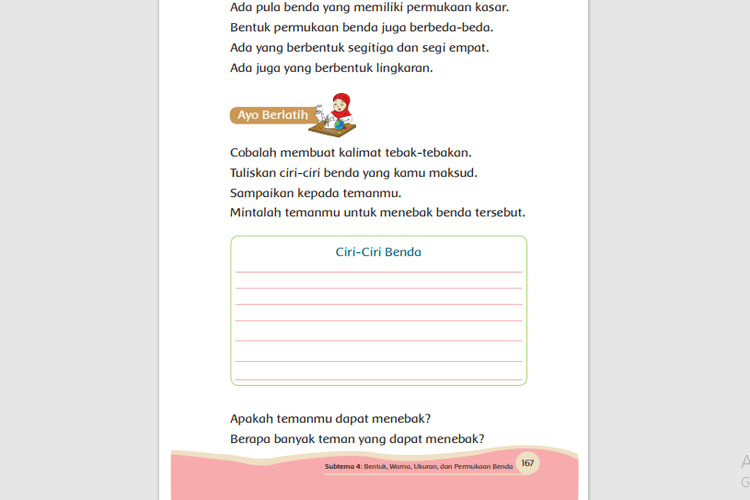 Kunci Jawaban Tema 7 Kelas 1 Halaman 165 166 167 168 169 170 171 172 173 174 Buku Tematik Kalimat Tebakan Metro Lampung News