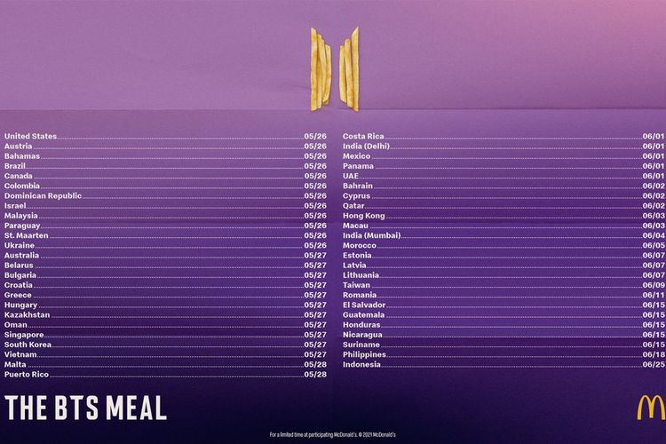 Mcd Keluarkan Menu Bts Meal Di Indonesia Baru Bisa Dinikmati Akhirjuni 2021 Bocimi Update