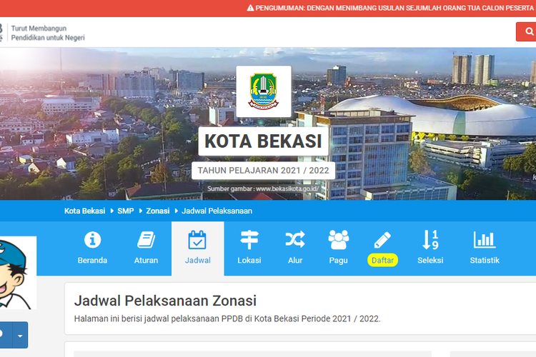 Link Pengumuman PPDB SD SMP Kota Bekasi 2021 Online Bekasi.siap-ppdb ...