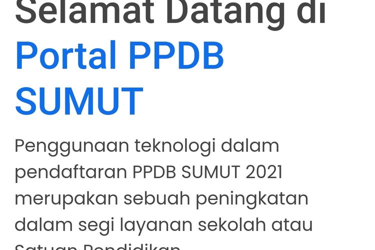 Daftar ulang ppdb sumut 2021