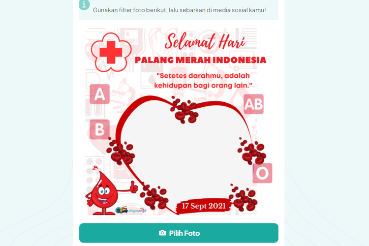 20+ Link Bingkai Twibbon HUT PMI ke 76 pada 3 September 2021 dan Cara