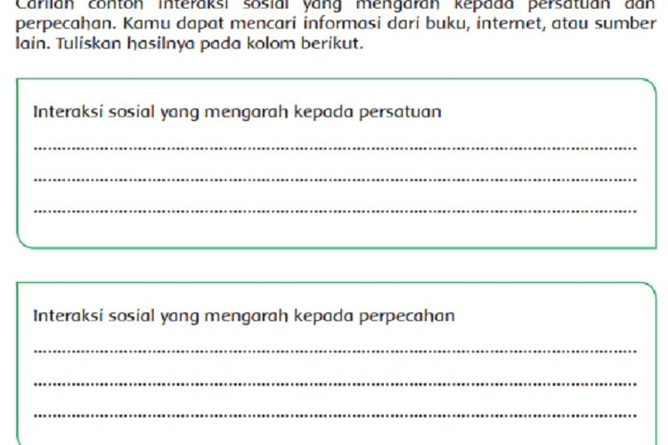 Contoh Interaksi Yang Mengarah Kepada Persatuan Dan Perpecahan Kunci Jawaban Hal 23 Kelas 5 Sd Tema 4 Portal Jember