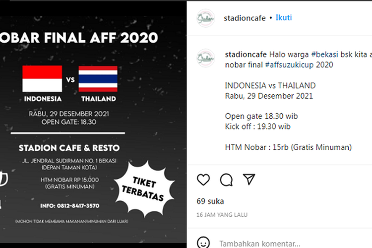 Info 7 Lokasi Nobar Timnas Di Bekasi Daftar Tempat Nonton Bareng