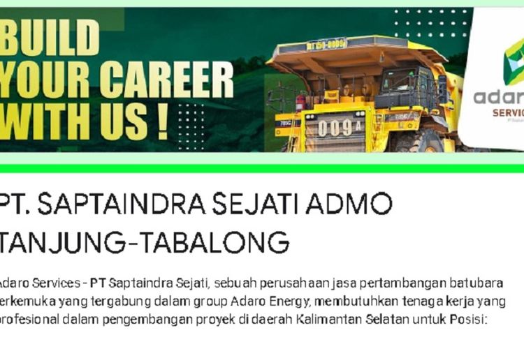 Adaro Group Buka Lowongan Kerja Untuk 5 Job Lulusan Sma Smk Usia Maksimal 40 Tahun Cek Link Daftarnya Portal Magetan Halaman 5