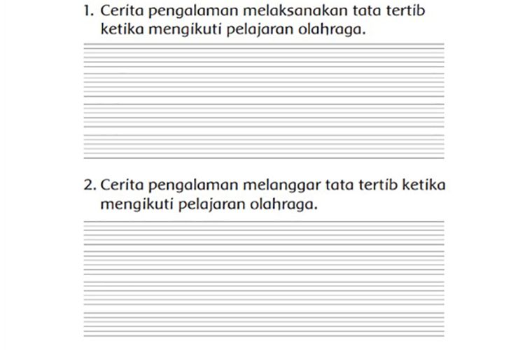 Kunci Jawaban Kelas 2 SD MI Tema 6 Subtema 1 Halaman 31, 33 Tata Tertib  Berolahraga - Ringtimes Bali - Halaman 2