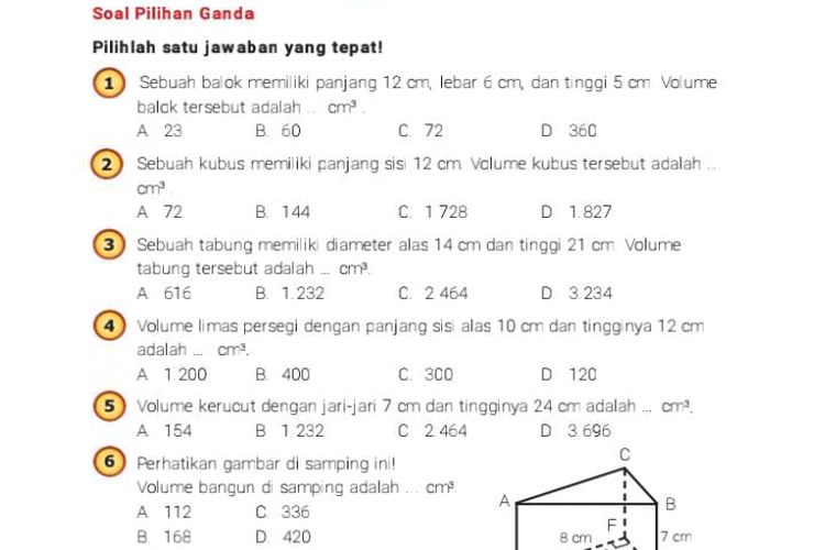 Kunci Jawaban Matematika Kelas 5 Halaman 183,184 Buku Kemendikbud : Uji ...