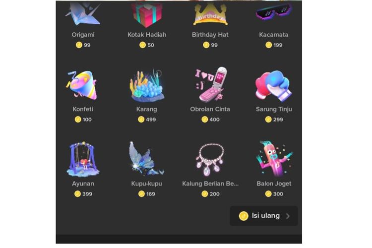 Harga Gift TikTok Live 1 Koin Berapa Rupiah Harganya Diamond Termahal 