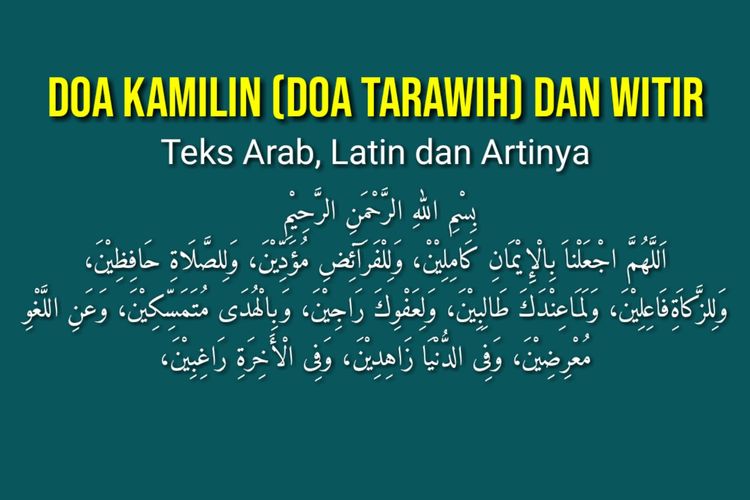 Doa sholat tarawih dan witir