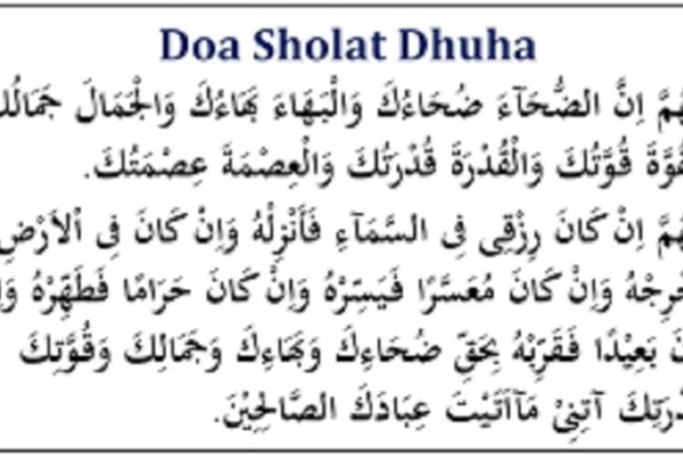 Doa Setelah Sholat Dhuha Dari Bahasa Arab Dan Latin, Lengkap Artinya ...