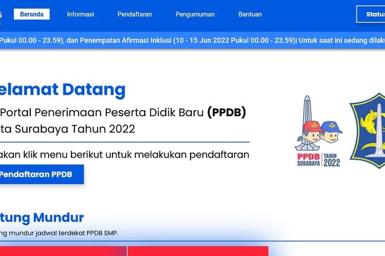 PPDB SMP Surabaya 2022 Jalur Prestasi Rapor Dan Lomba Dibuka Kamis 16 ...