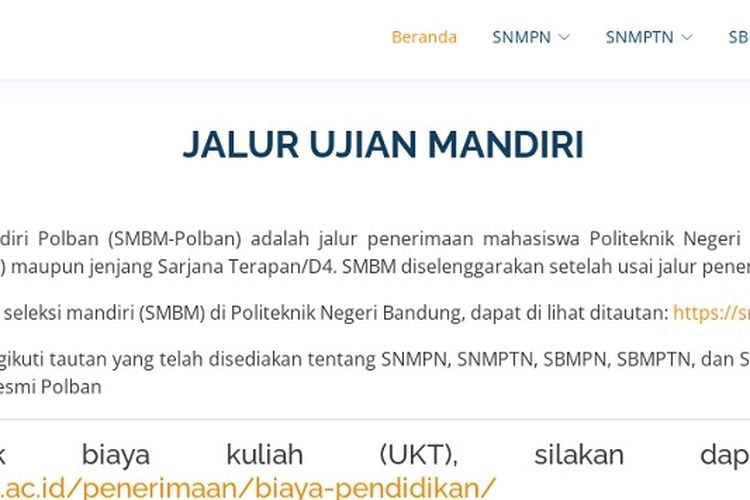 Hari Ini Cek Link Pengumuman SMBM Polban 2022 Lulus Cadangan Politeknik ...