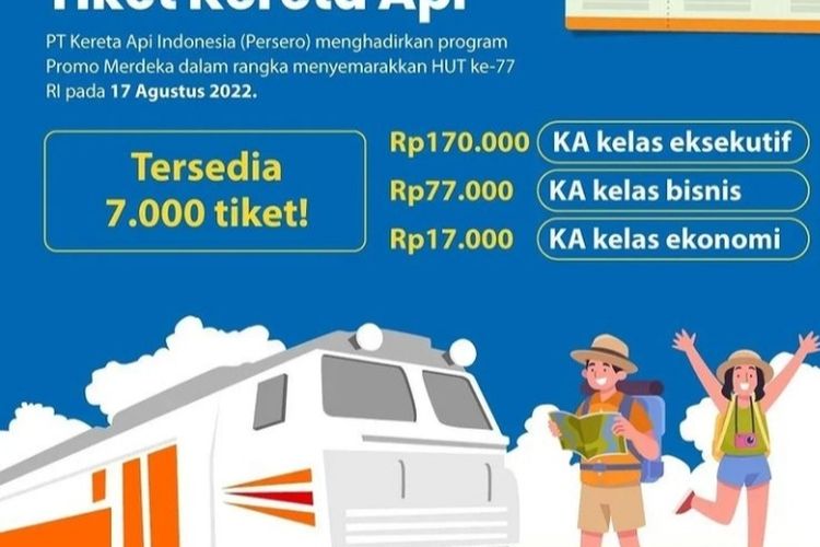 Peringati HUT Ke-77 RI, KAI Siapkan Promo Merdeka Tiket Kereta Api ...