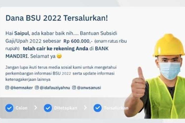 Cara Cek Status Penerima Bsu 2022 Di Bsukemnakergoid Cair Mulai Besok 12 September Sebesar 3719