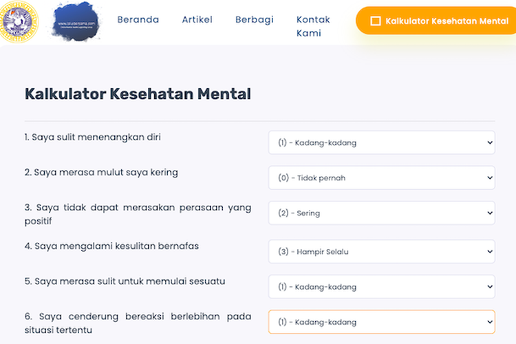 Cek Mental Health Dan Tingkat Depresi Di Link Kalkulator Kesehatan