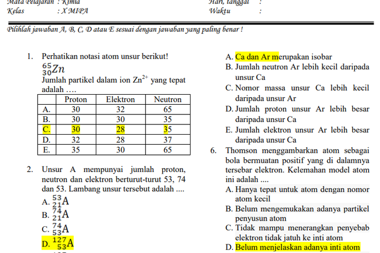 Soal UAS KIMIA TERBARU, Berikut 20 Latihan Soal UAS Kimia Kelas 10 ...